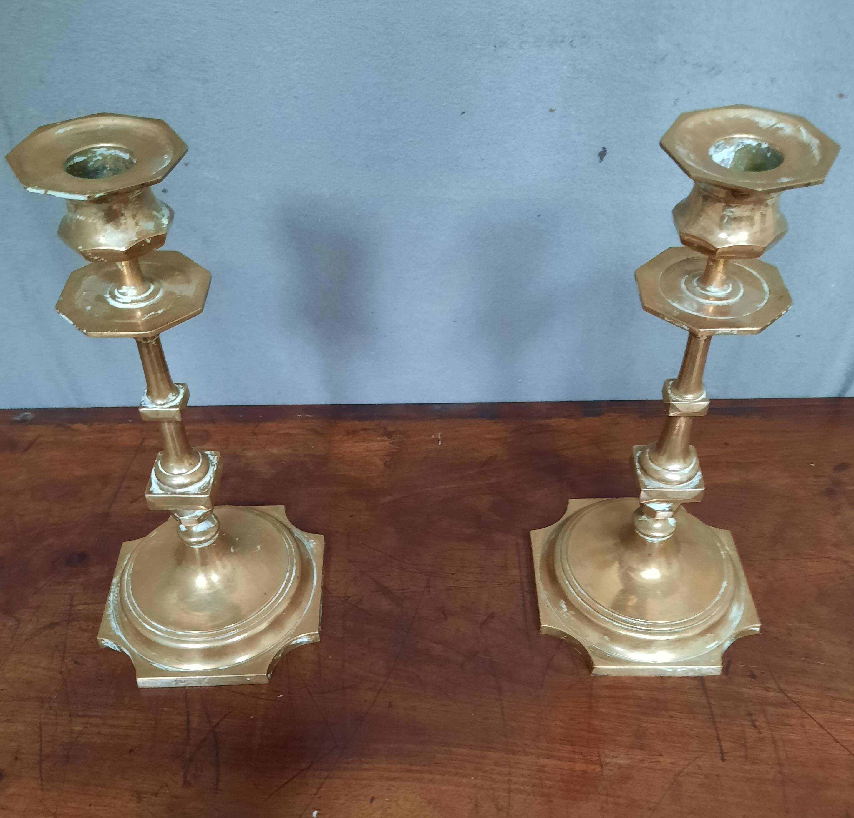 Pair of eighteenth century candlesticks