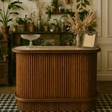 Vintage curved bamboo bar