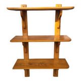 3-shelf oak wall shelf