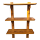 3-shelf oak wall shelf