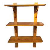 3-shelf oak wall shelf
