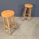 Alpine style chalet stools in wood, set of 9 - 1970s