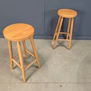 Alpine style chalet stools in wood, set of 9 - 1970s