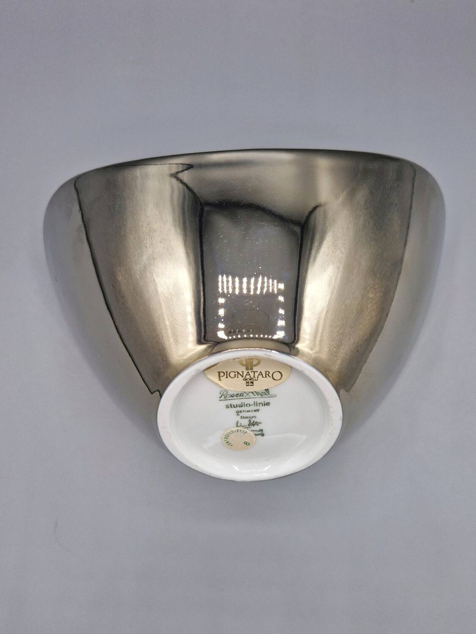 Bol Rosenthal Free Spirit in porcelain with silver metallic glaze.