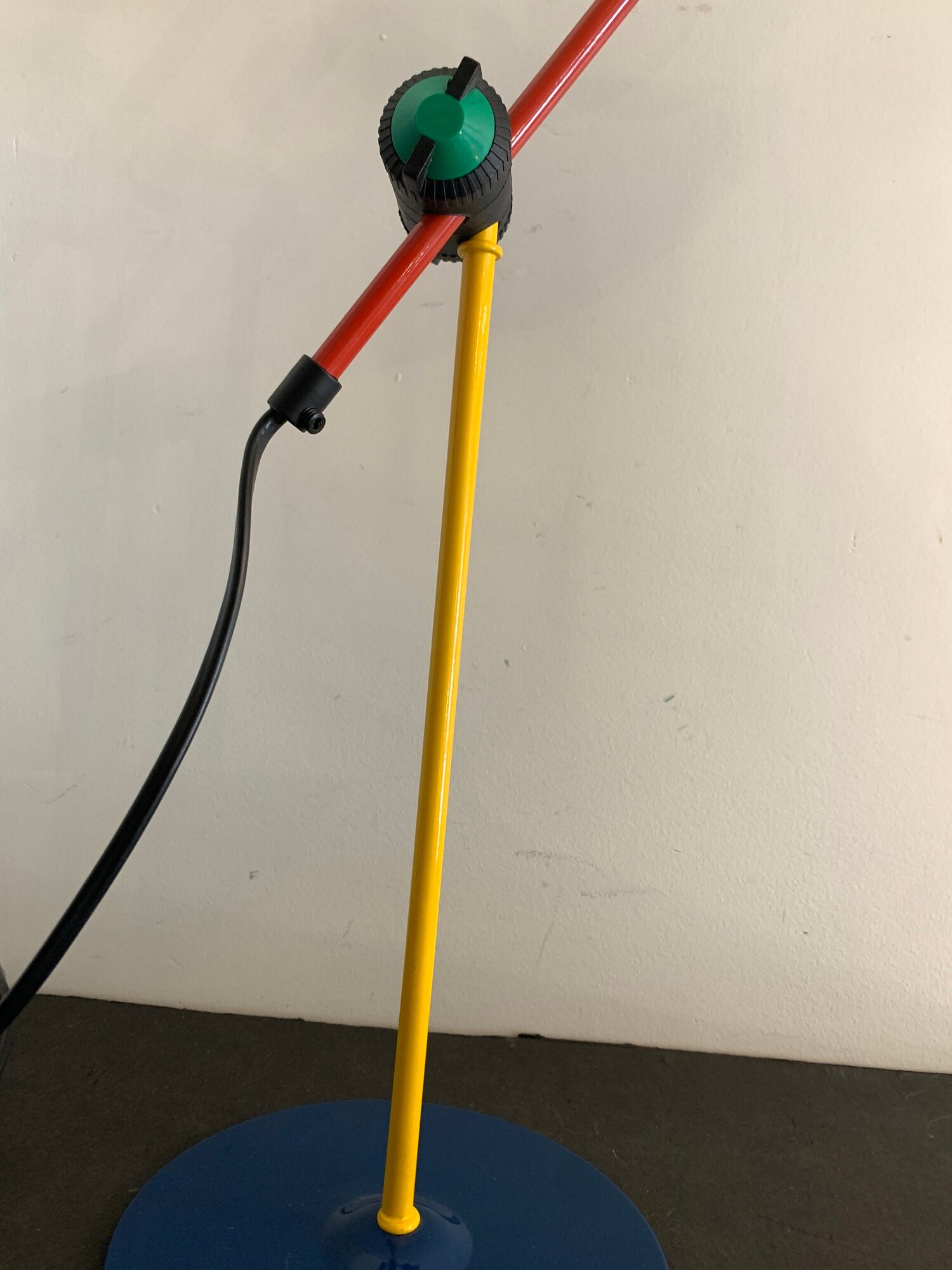 Articulated lamp by Veneta Lumi, primary colors Memphis style, 1980