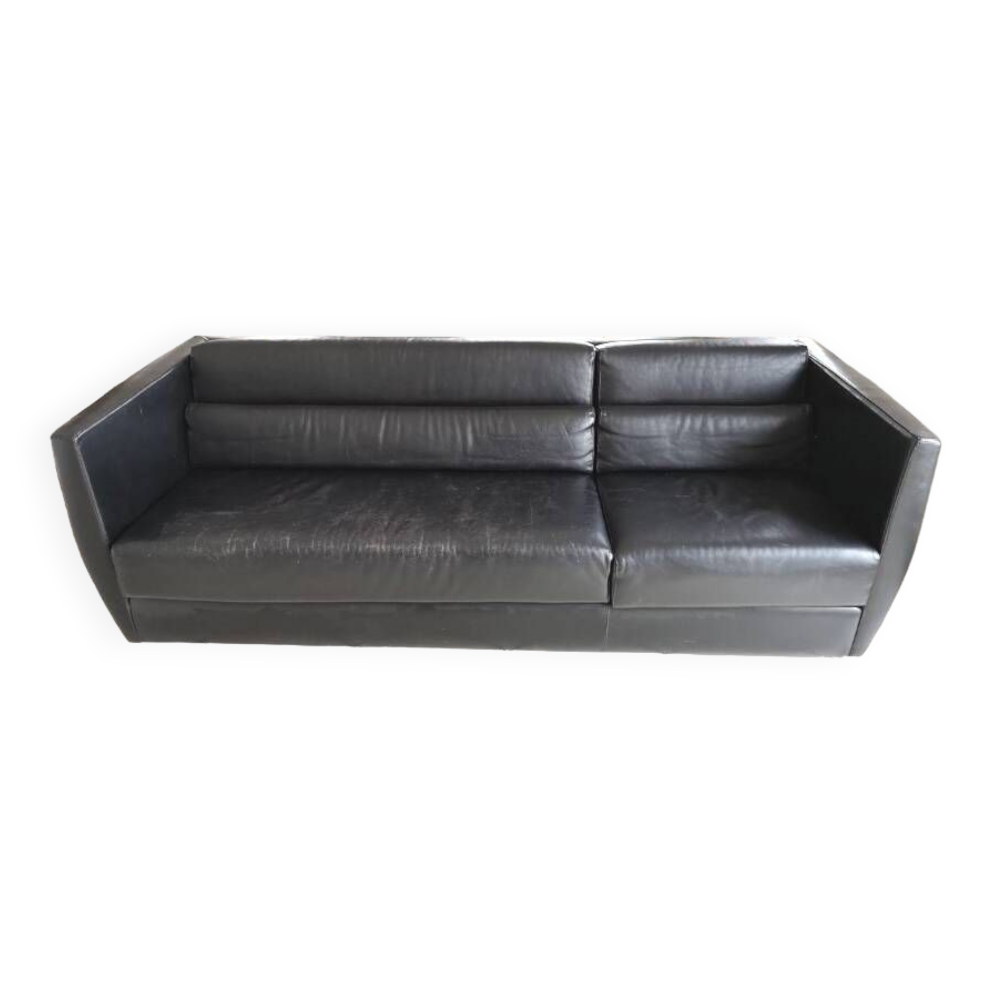 Canapé en cuir noir Roche Bobois