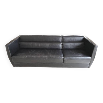Black leather sofa Roche Bobois