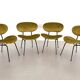 Chaises longues italiennes rembourrées, ensemble de 4 pièces.