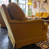 Paire de fauteuils en velours 1960