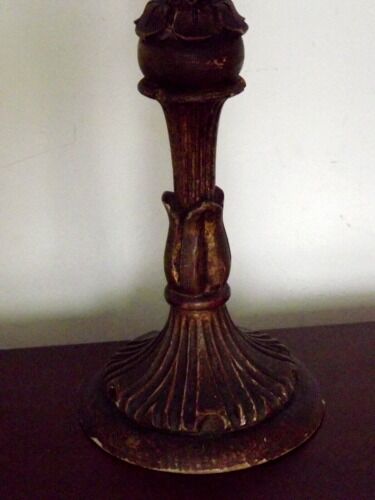 Vintage carved wooden lamp