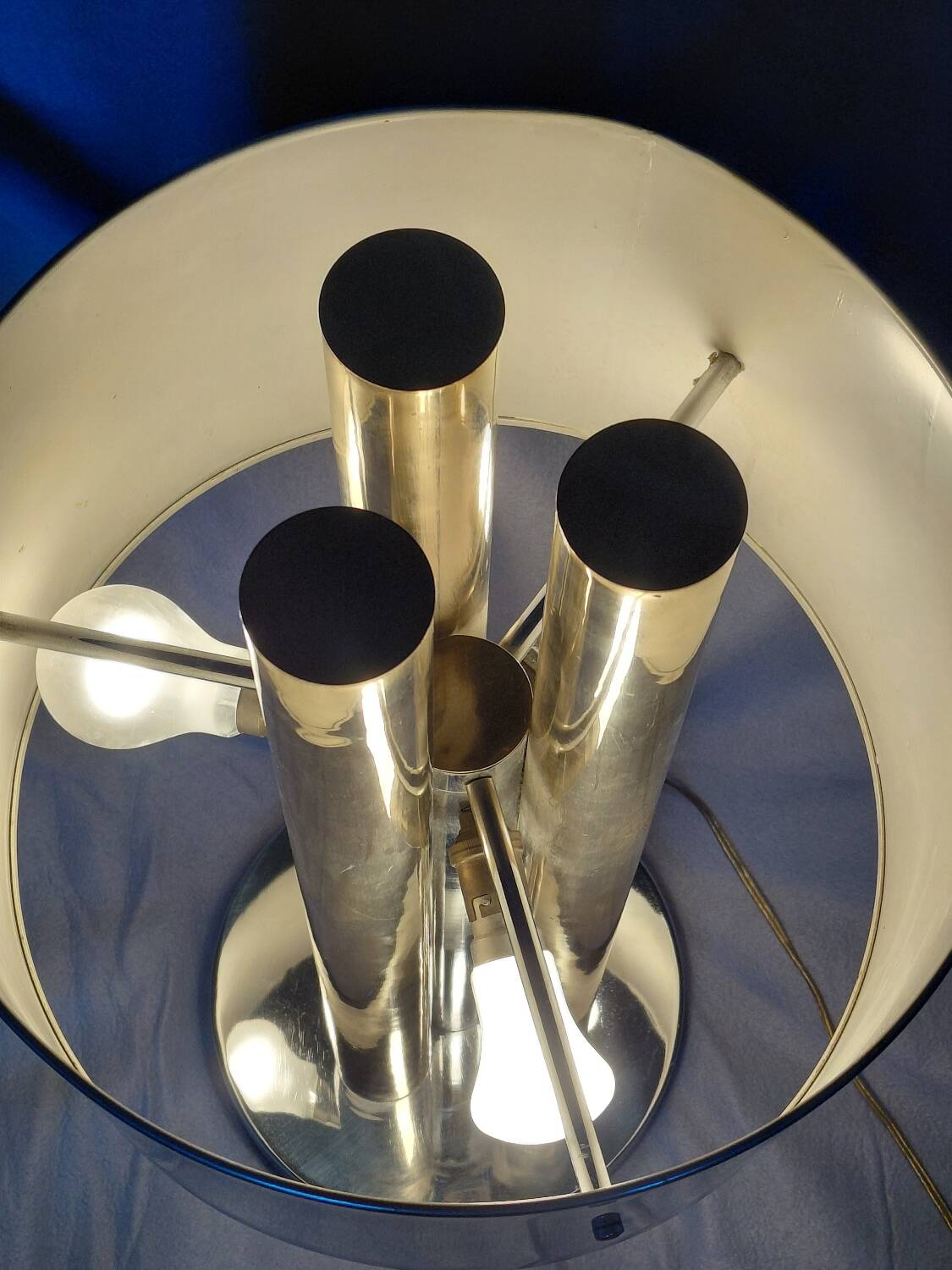 Vintage 1970s metal tubular lamp