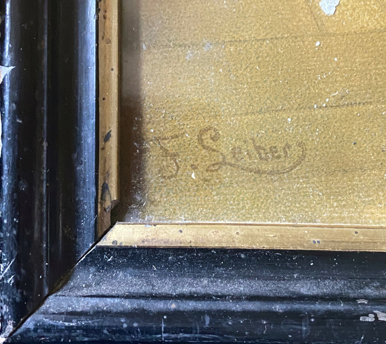 Painting chromo 1900 elegant parisian family scene and papa bottle