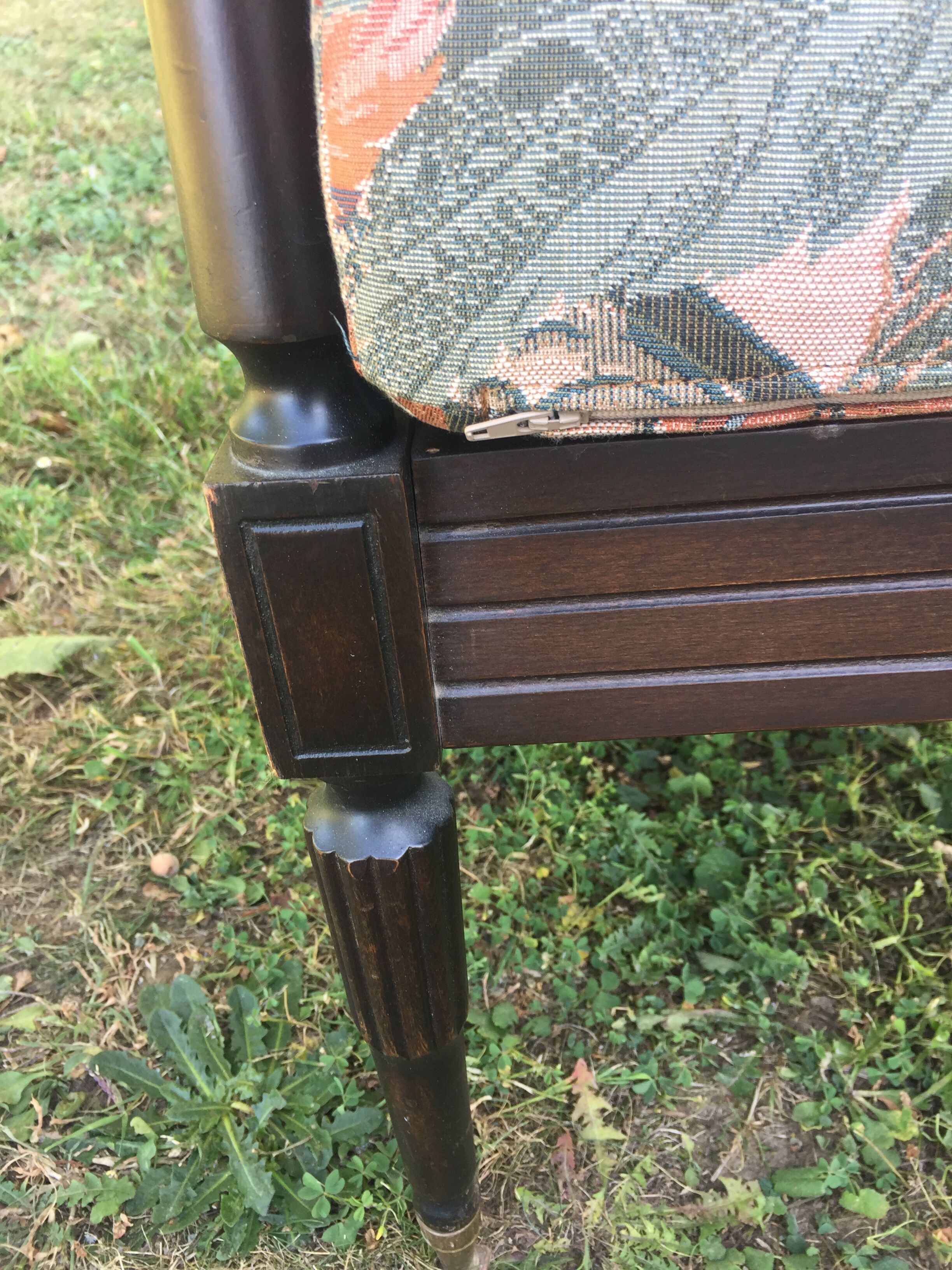 Black wood armchair and canning