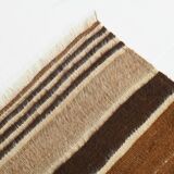 4x5 Camel Brown & Beige Vintage Kilim Rug, 118x161Cm