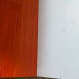 Pair of contemporary wall shelves in steel and stained wood