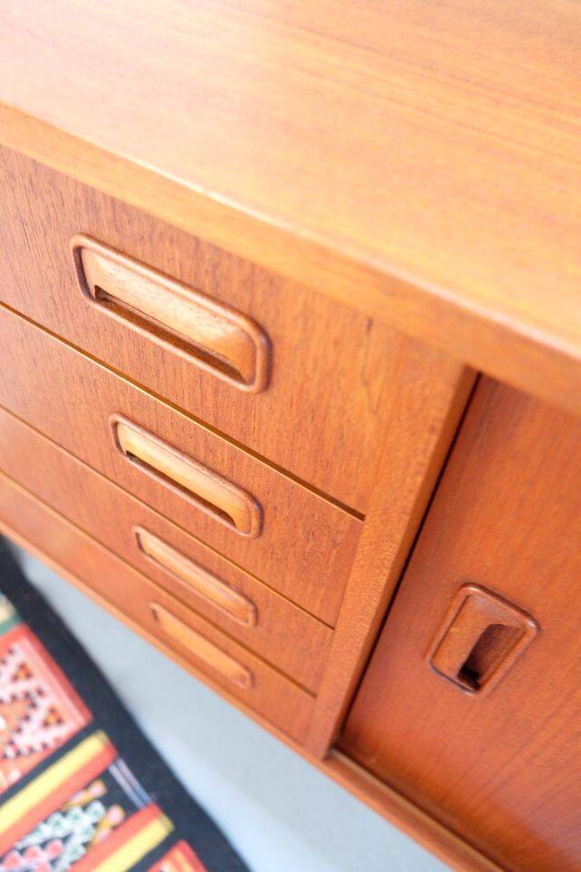 Teak ring buffet in vintage retro style from the 60s-70s.