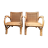 2 rattan armchair from the 50s arco