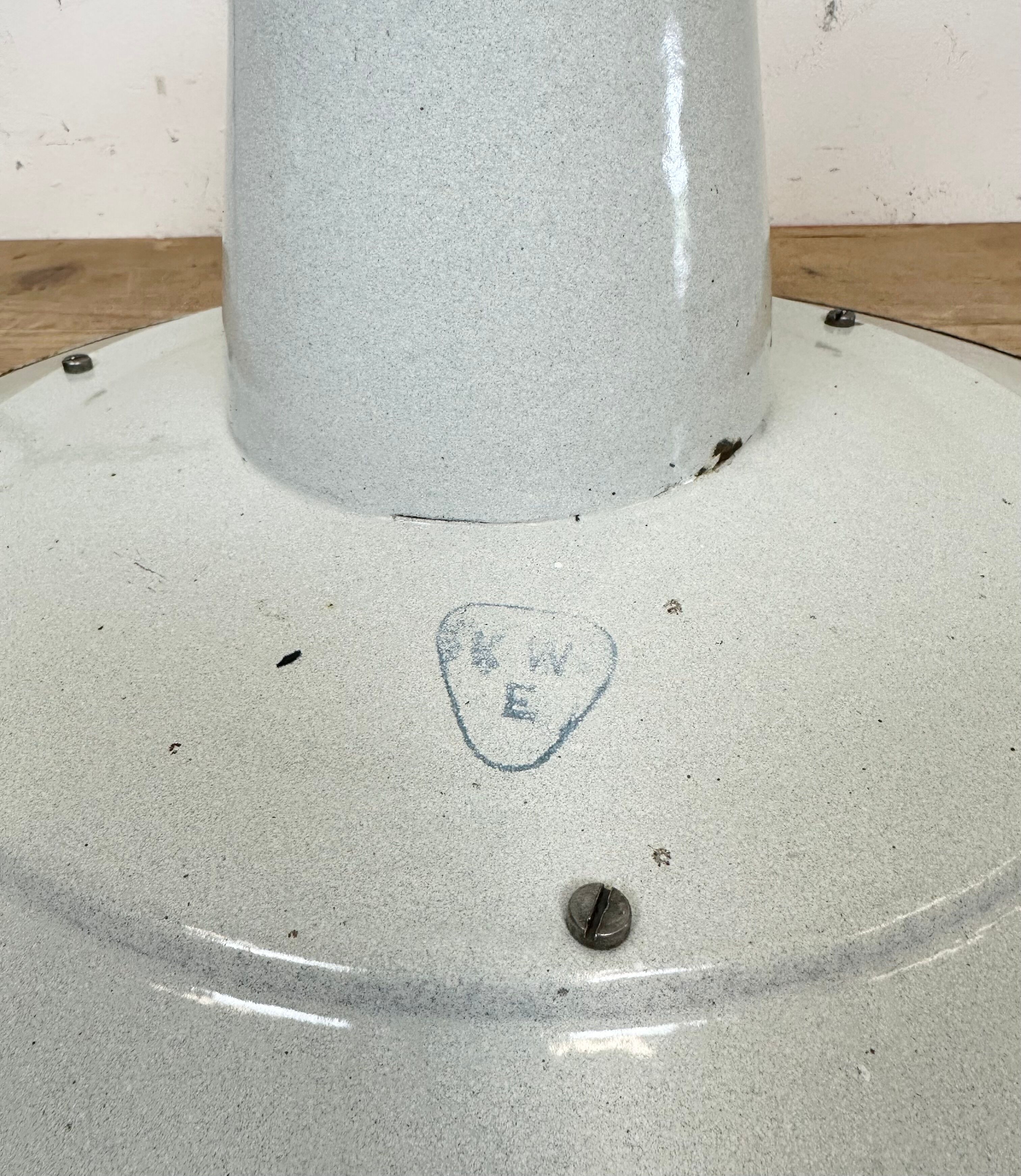 Industrial White Enamel Factory Pendant Lamp, 1960s