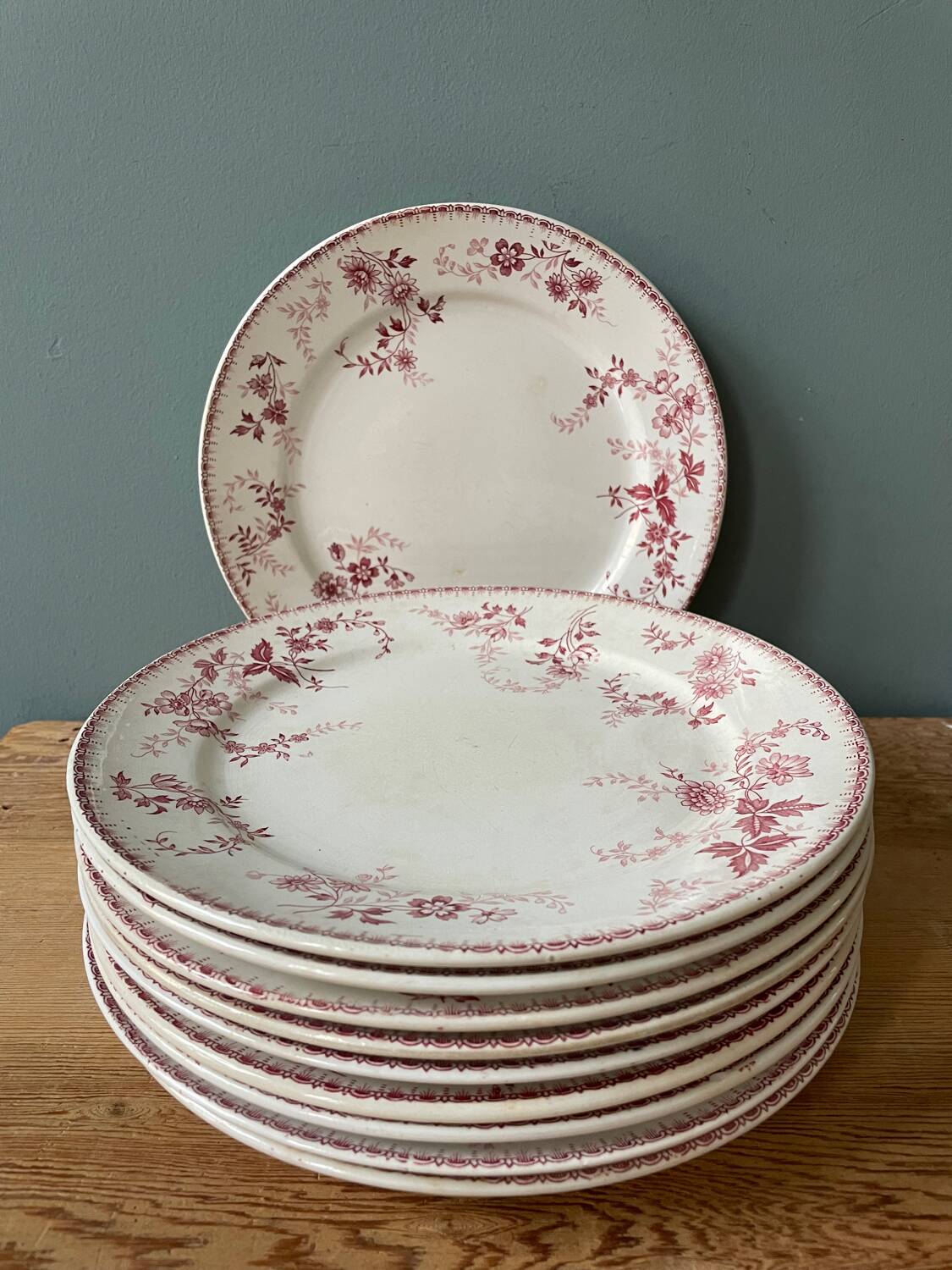 Series of 10 flat plates Terre de Fer Poincelet-Masquelier