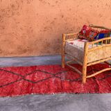 Red Boujad Moroccan rug - 100 x 229 cm