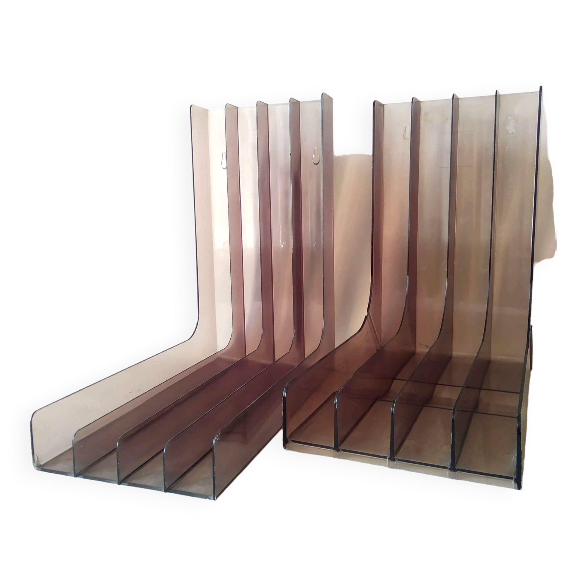 Set of 2 plexiglass vinyl record holders