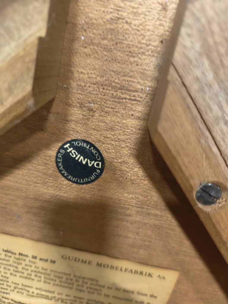 Vintage Scandinavian table Niels Otto Moller 1960