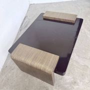 Art Deco coffee table in lacquer and brass