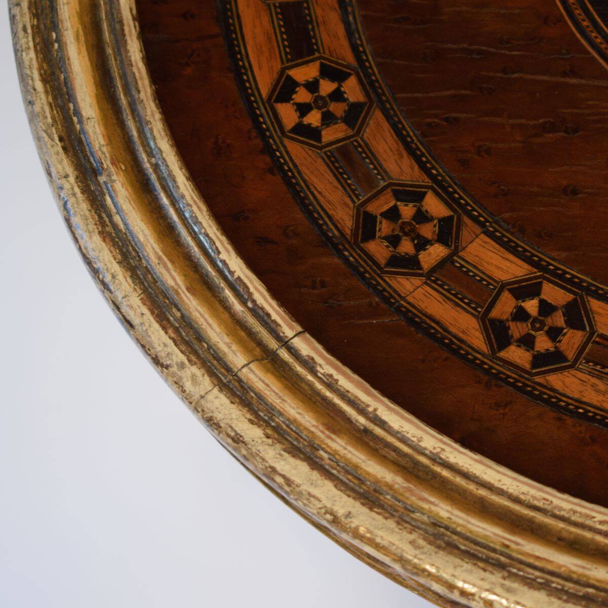 Victorian Marquetry Round Side Table, 1870s