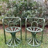 Pair of rattan armchairs