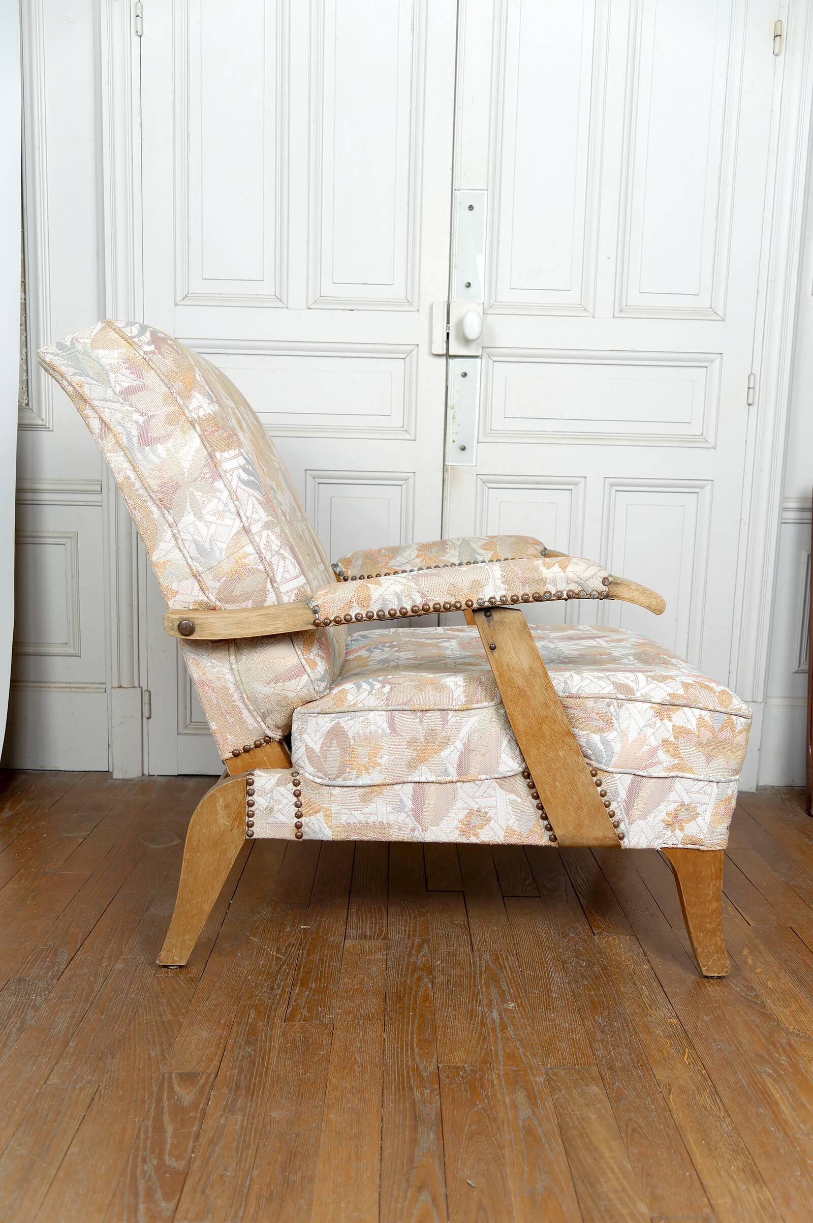 Paire d'Importants Fauteuils Réglables, Design Français, Circa 1950