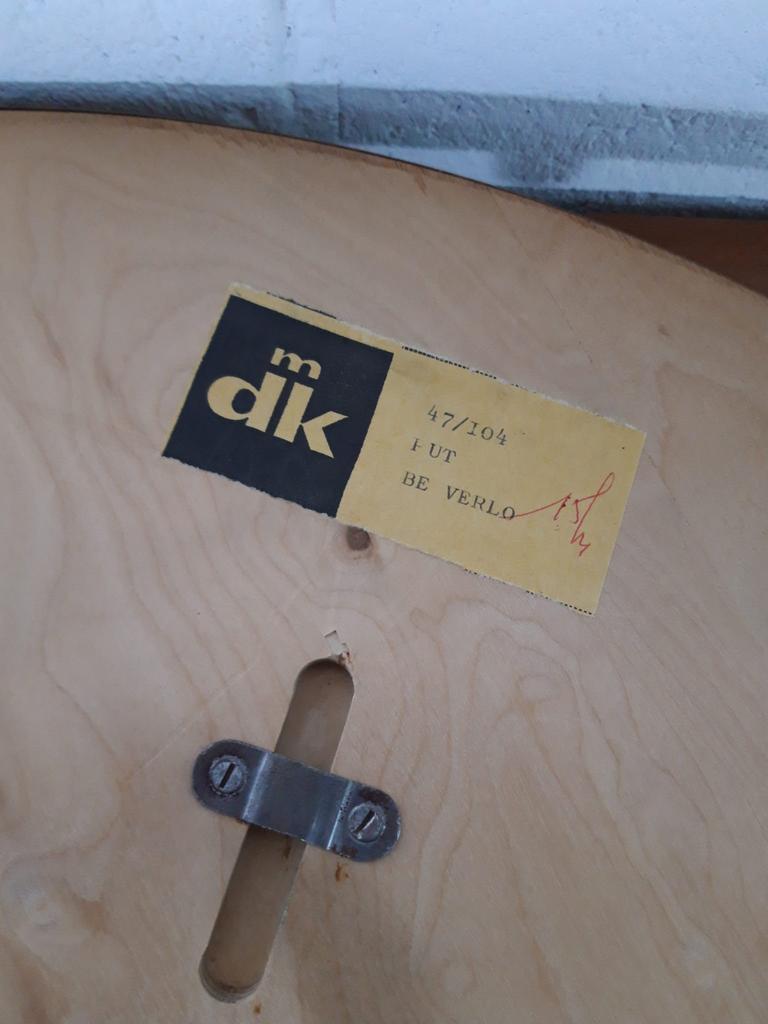 Vintage wooden round mirror MDK, 65 cm