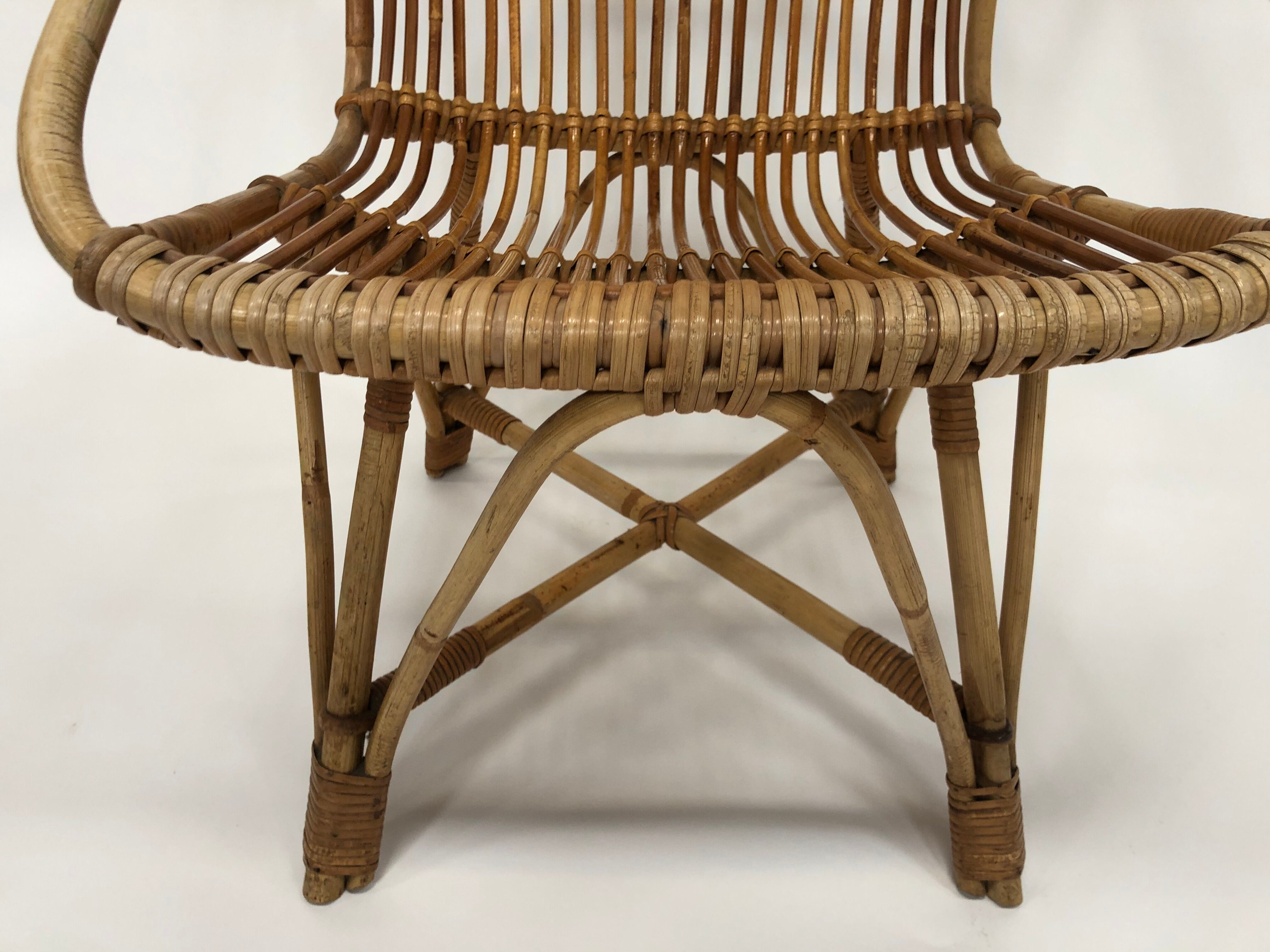 Fauteuil en rotin de Rohe Noordwolde, 1960, Pays-Bas