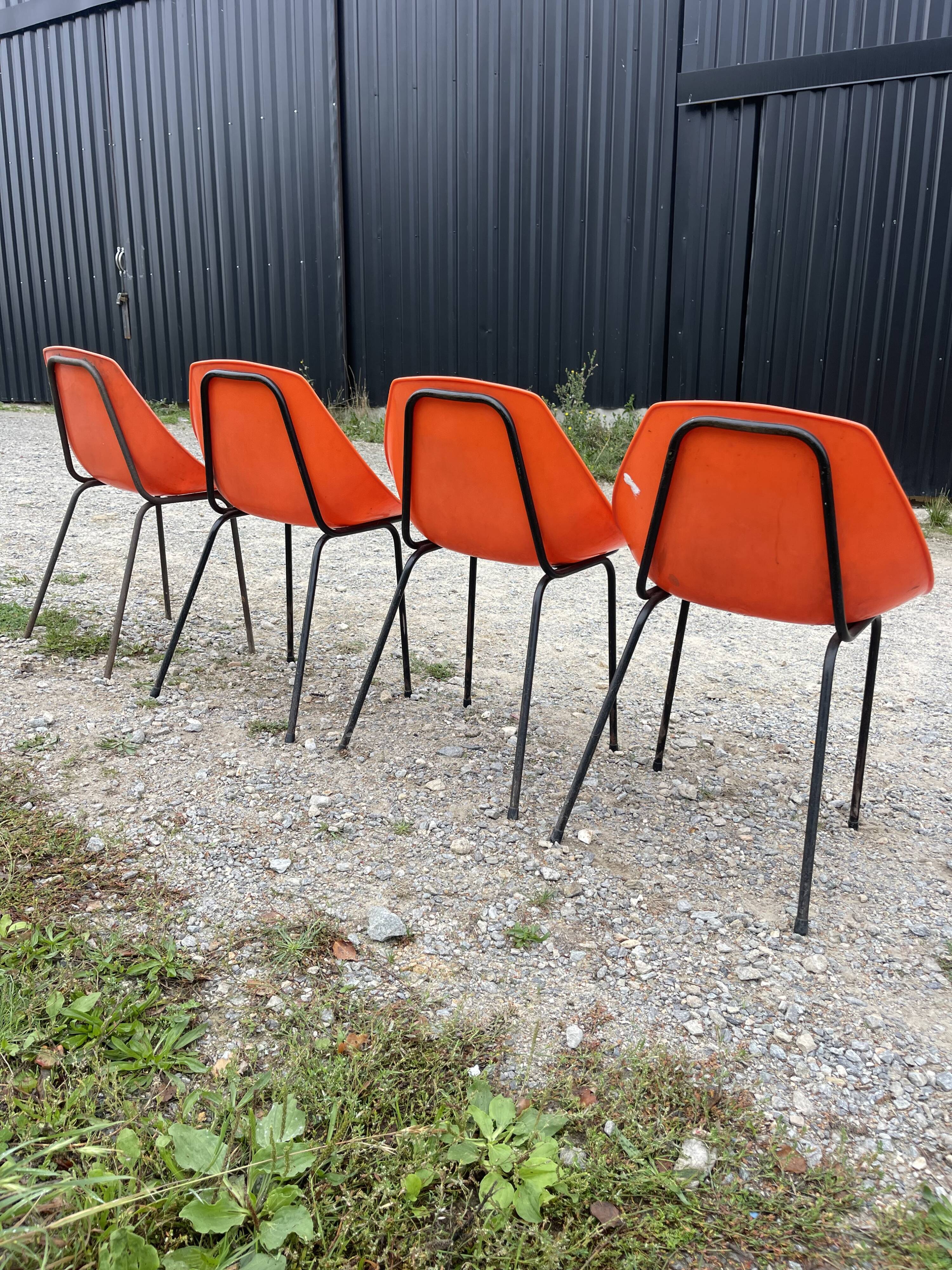 Shell chairs by Pierre Guariche for Meurop, Belgium, 1960