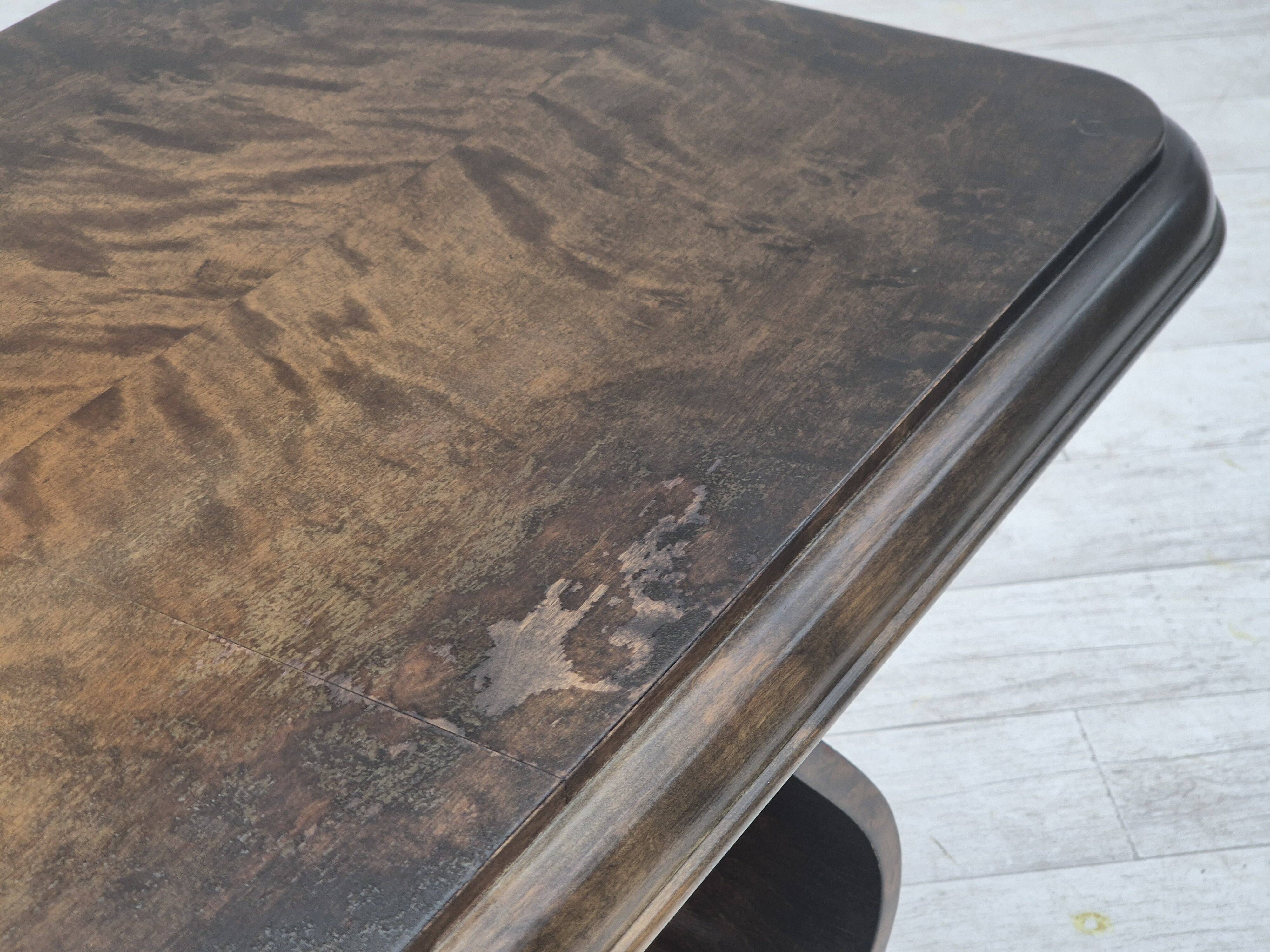 1950s, Danish artdeco coffee table with shelf, ash wood.