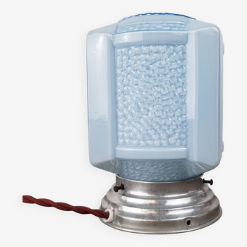 Vintage table lamp blue globe