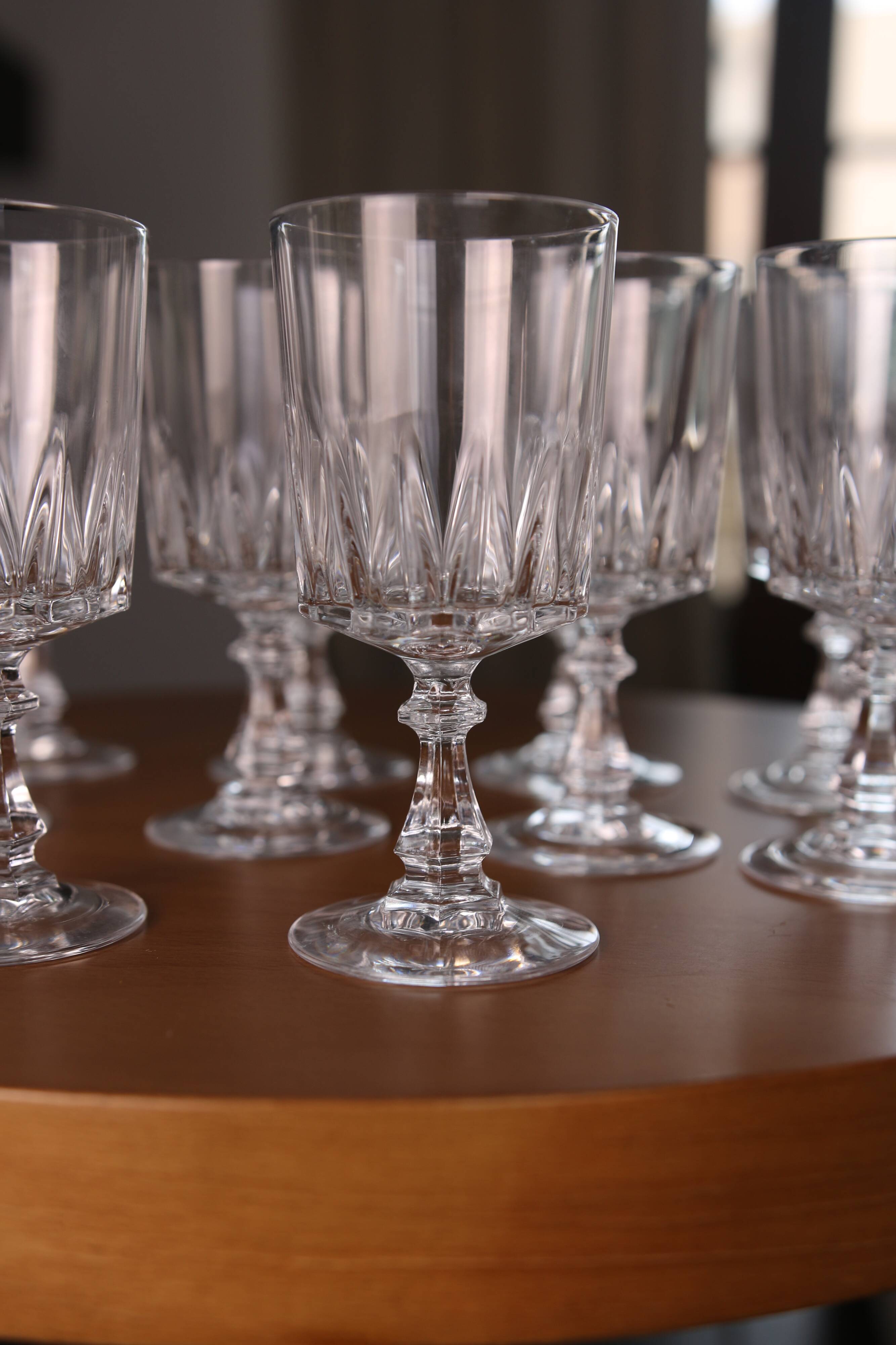 11 wine glasses, "Louvre" model, Cristal d'Arques