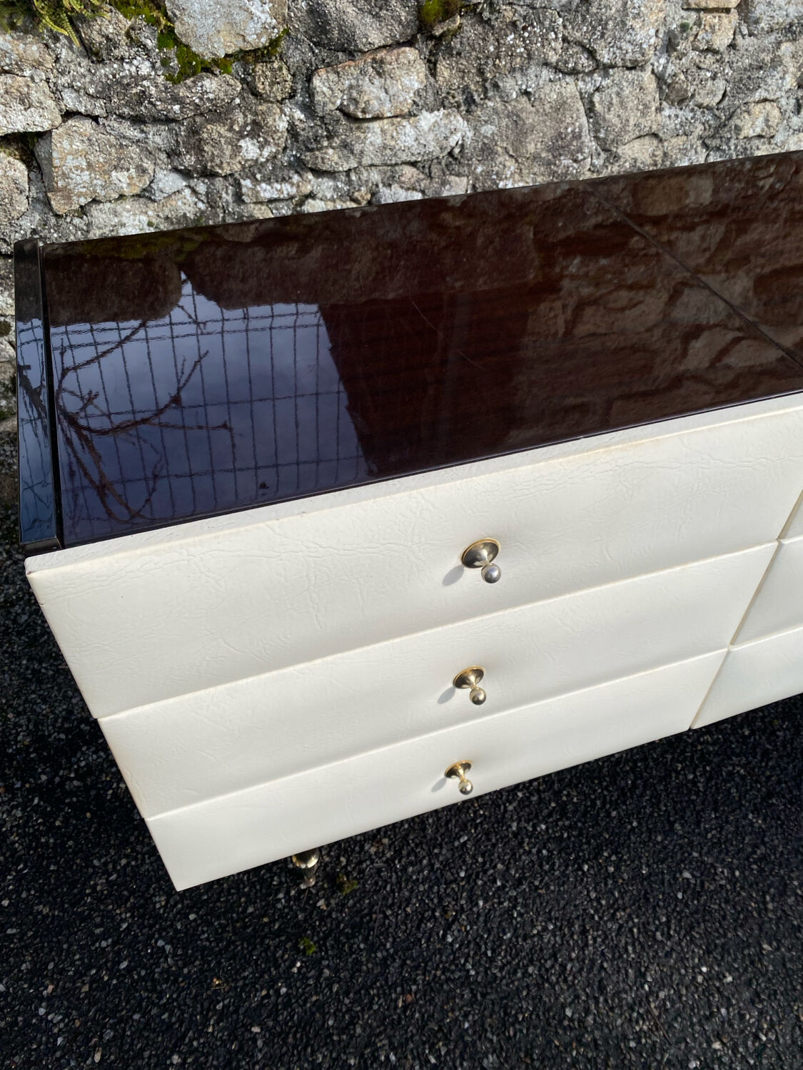 VINTAGE DRESSING TABLE WITH 6 DRAWERS 1960-1970 ROGER LANDAULT