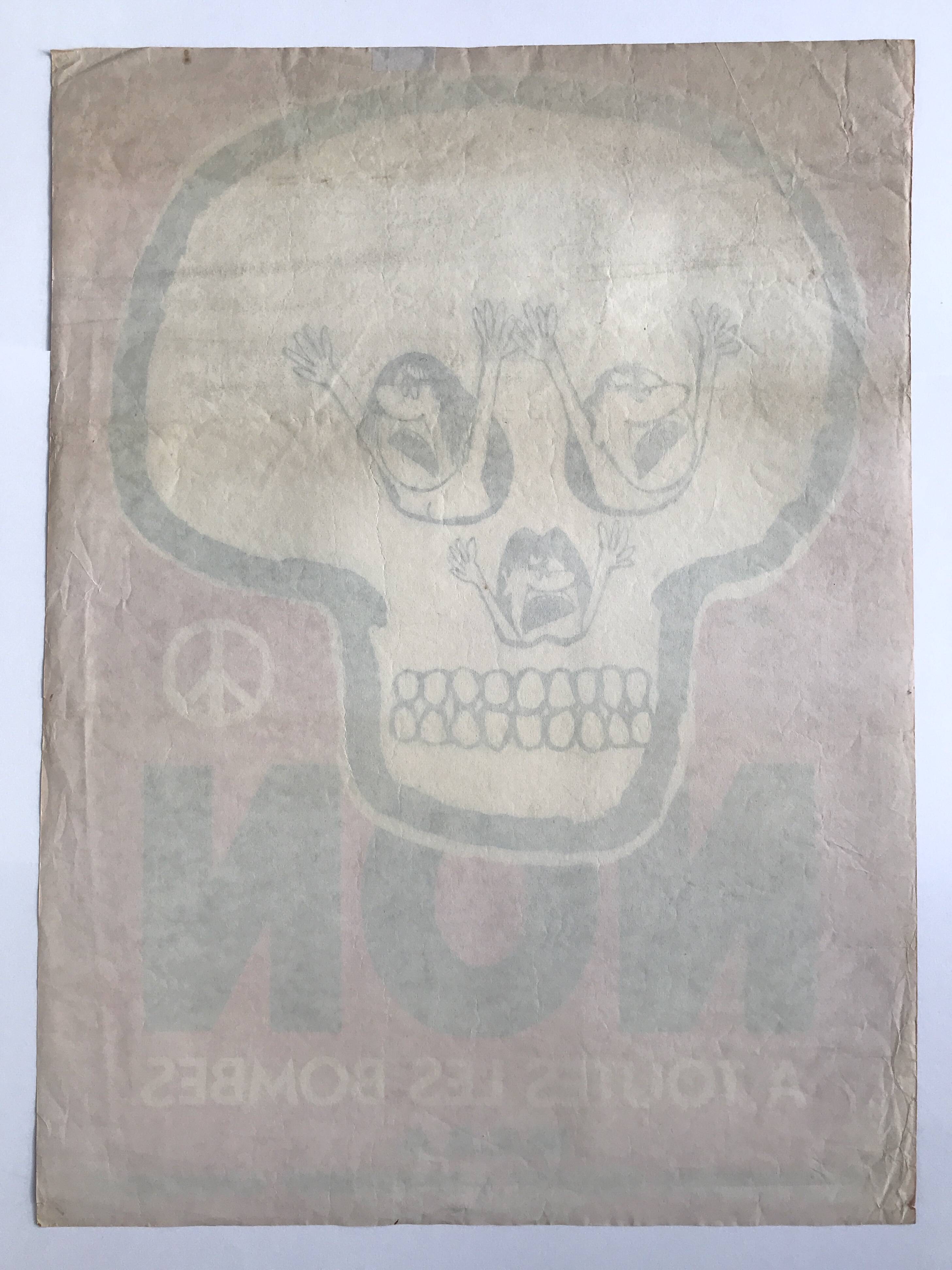 Siné, no to all bombs / mcaa, 1963-68. original duotone poster