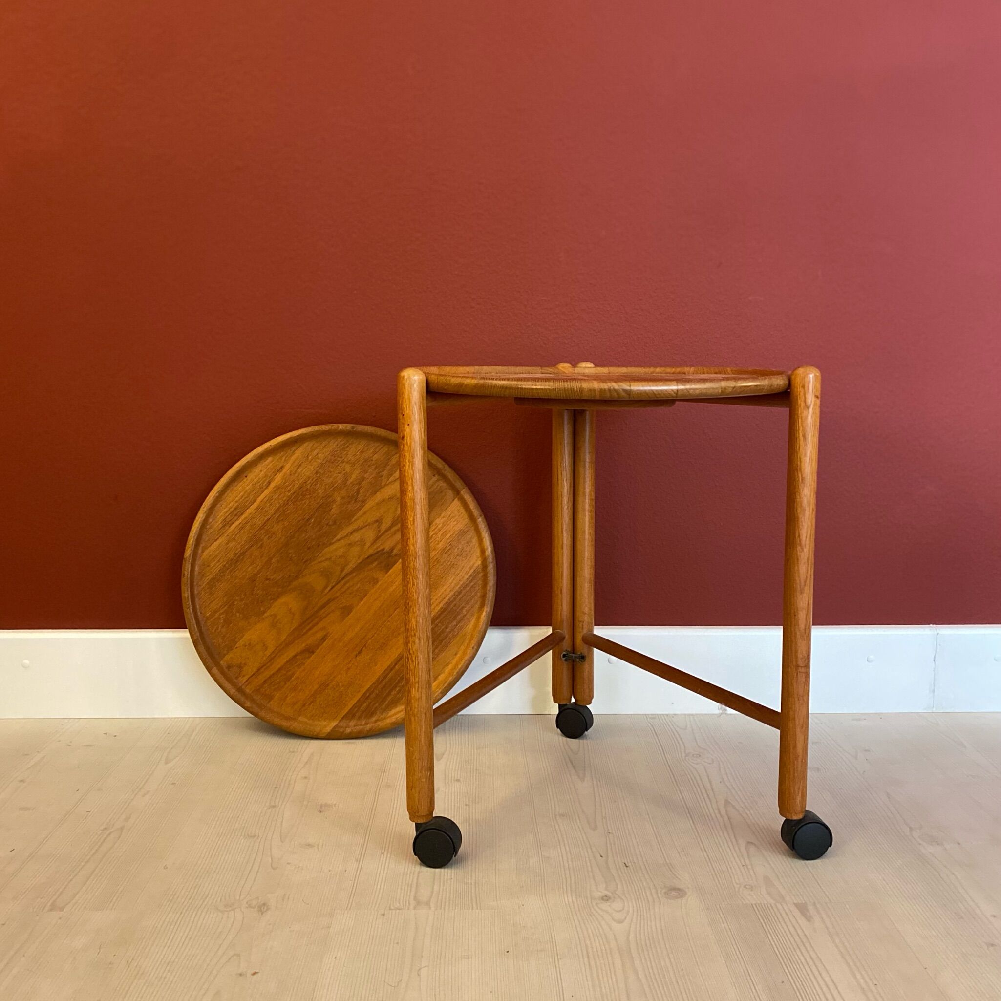 Danish midcentury foldable service trolley 60s