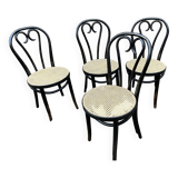 4 Thonet style bistro chairs in blackened curved wood