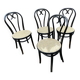 4 chaises bistrot style Thonet en bois courbé noirci