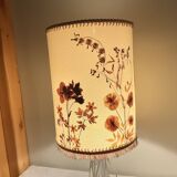 Solid glass lamp and dried flower lampshade from the 60s/70s