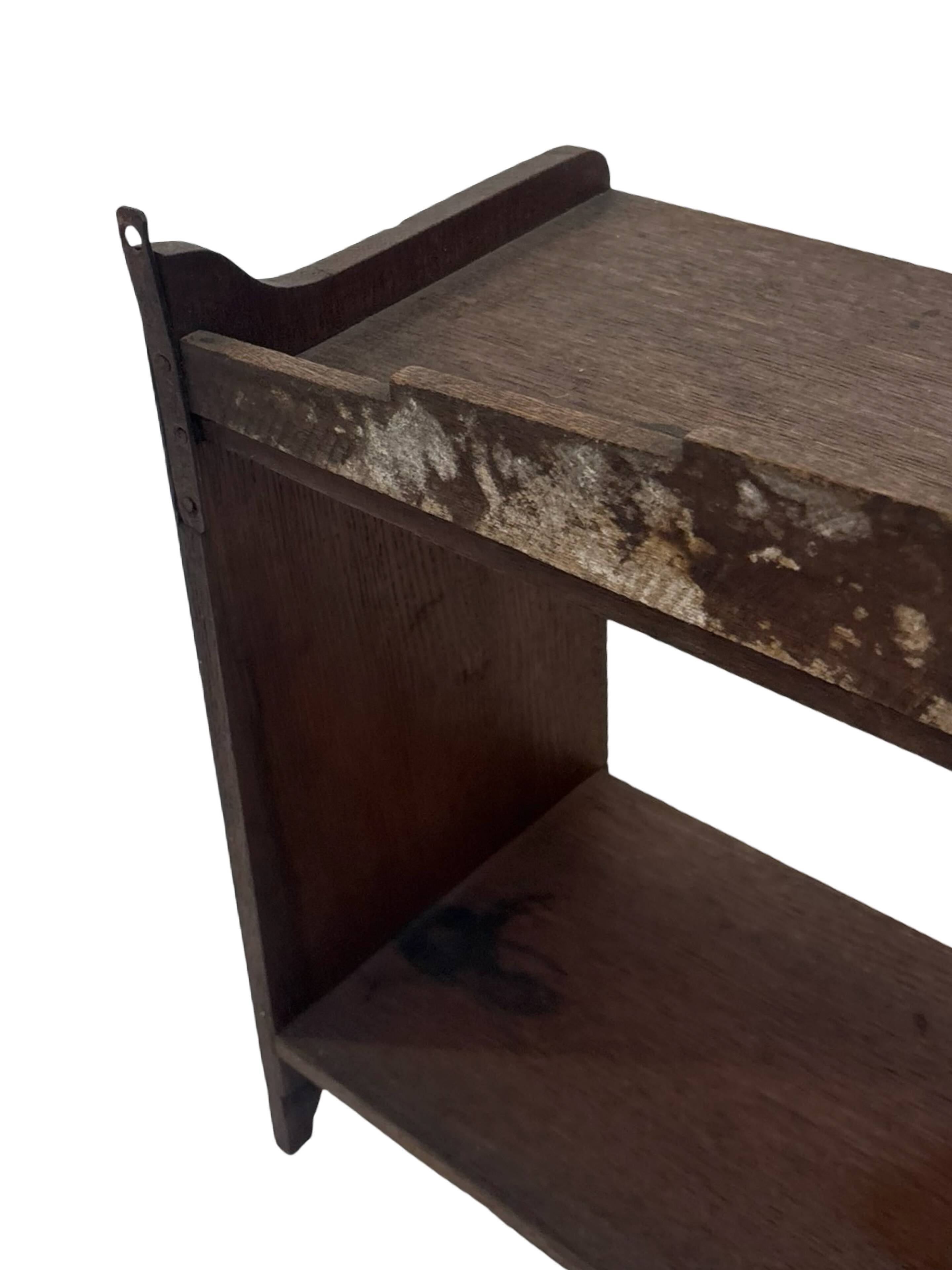 Art Deco wooden wall shelve rack bookshelf in dark wood minimalist