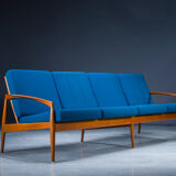 Model 121 Paper Knife Easy Chairs and Sofa by Kai Kristiansen for Magnus Olesen, 1960s, Set of 3
