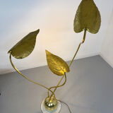 Rhubarb leaf floor lamp brass design Tomaso Barbi Italy an70