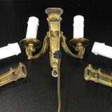 Set of 3 bronze wall lamps Louis XVI style