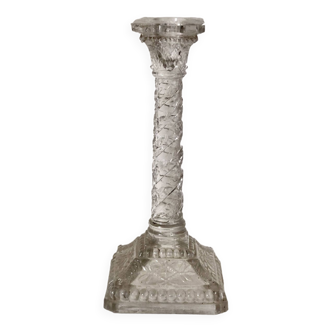 Molded glass candle holder