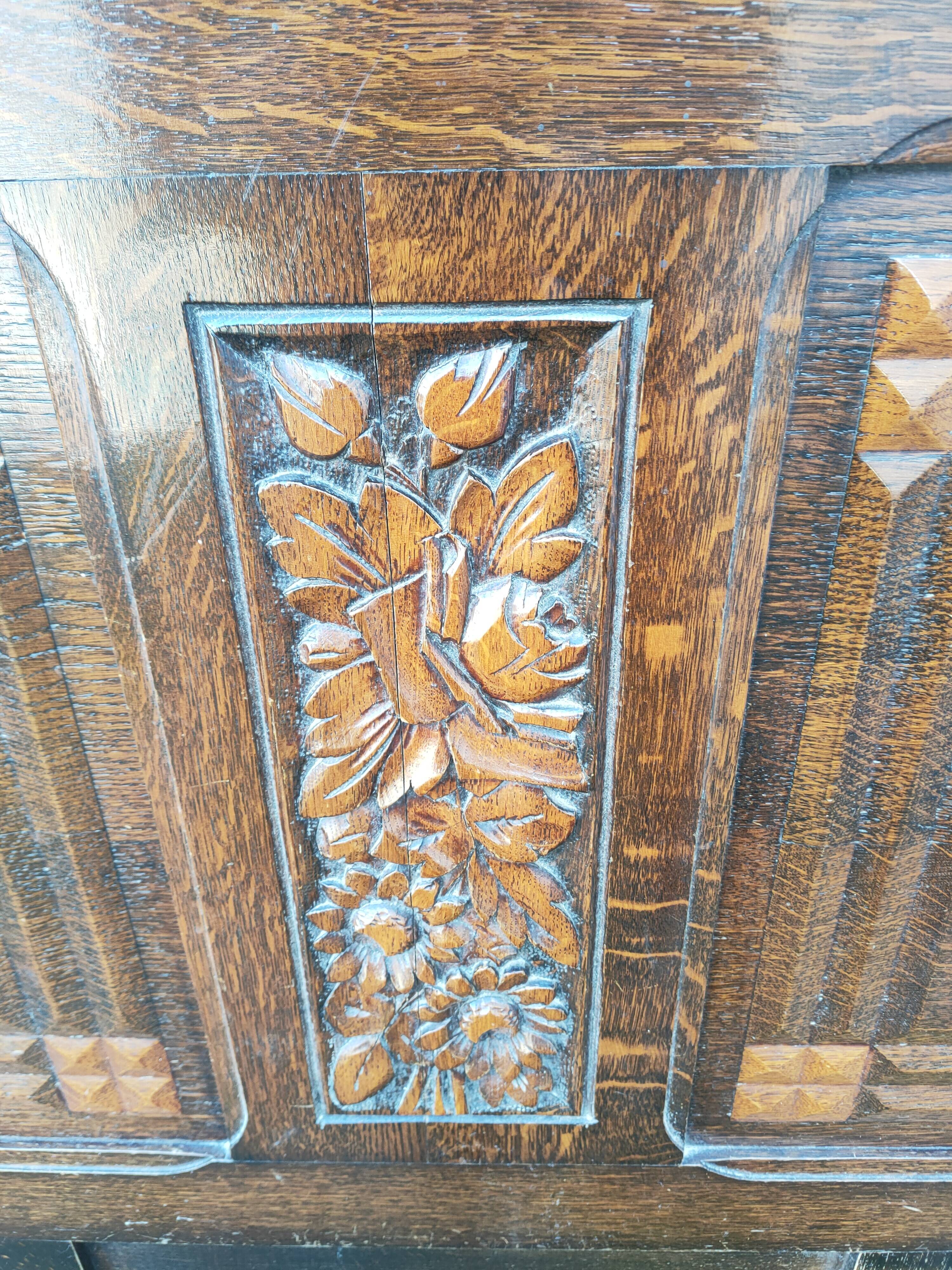 1950s oak headboard