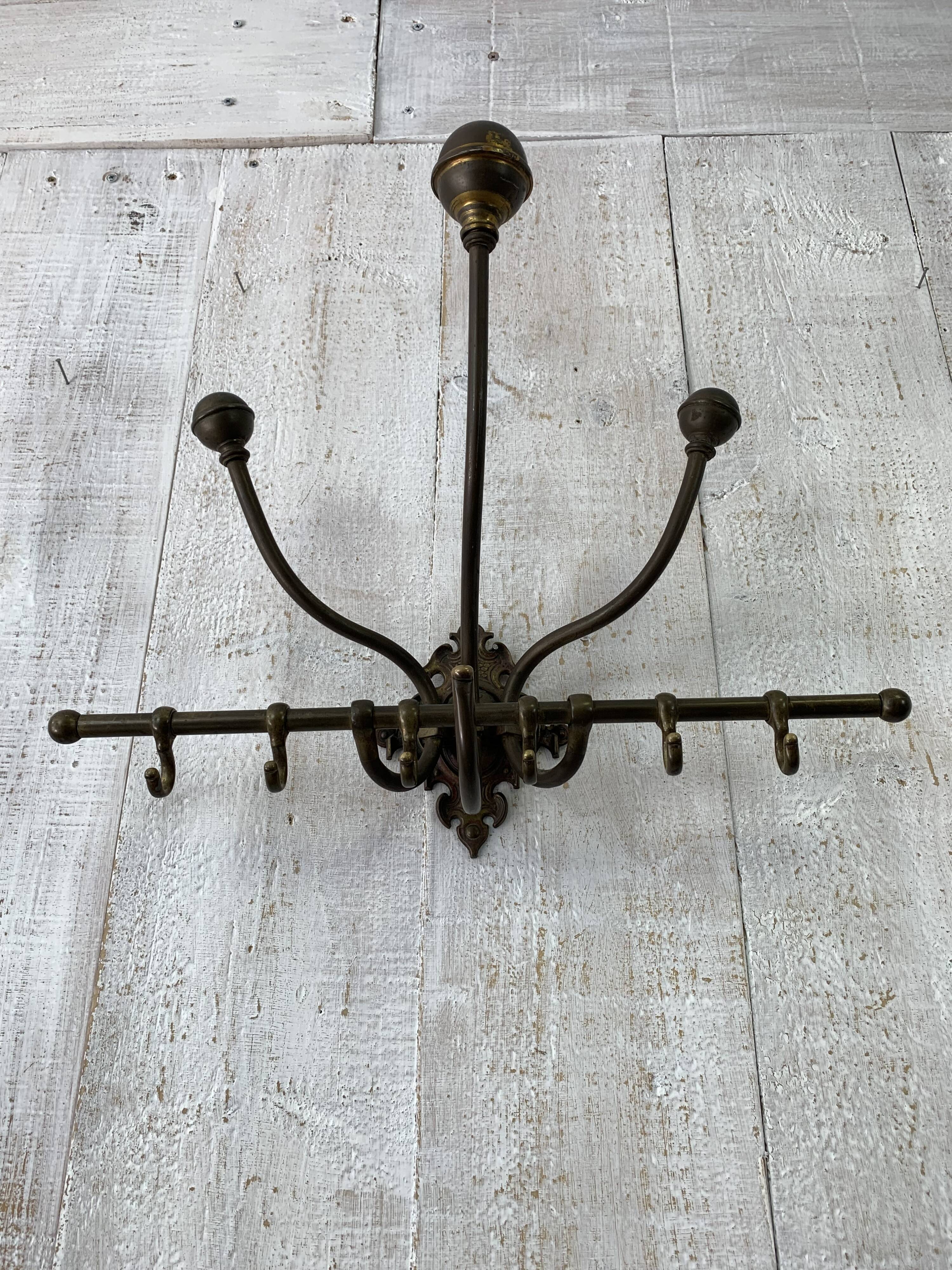 Brass wall coat rack