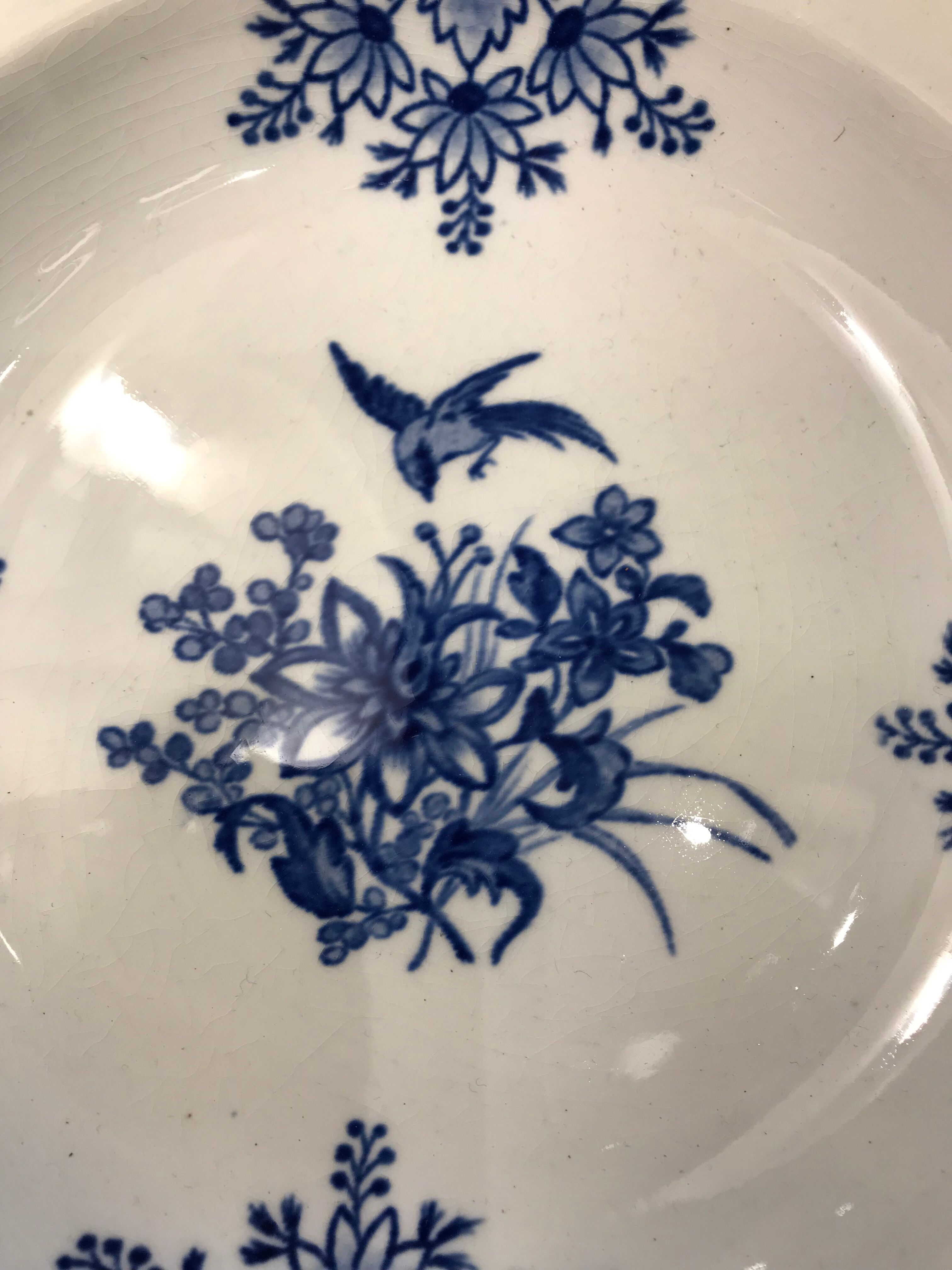 Set of 8 dinner plates blue Longwy